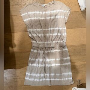 C&C California Taupe & White Tie-Dye Mini Dress